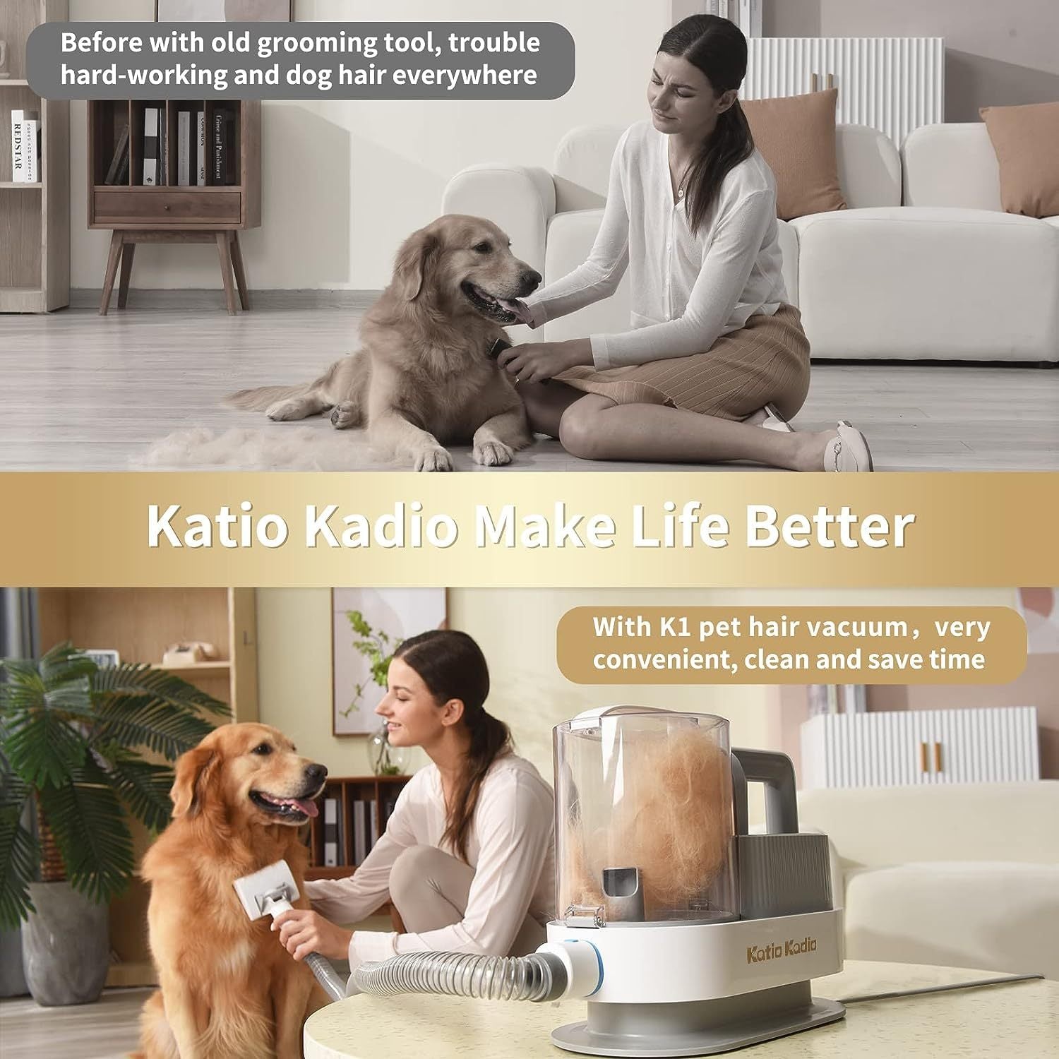 5-in-1 Pet Grooming Kit with Vacuum & Low Noise Suction