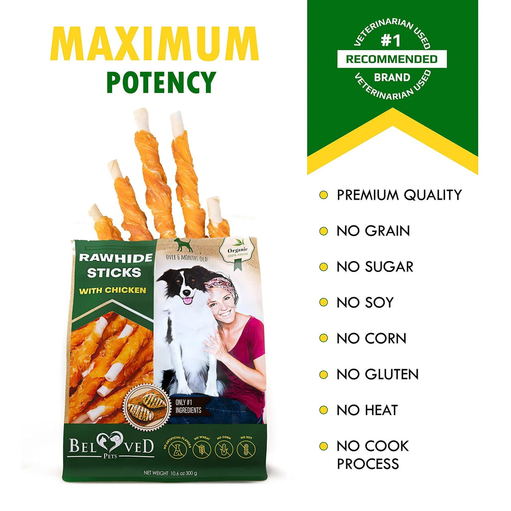 Chicken Wrapped Dog Sticks – Natural Grain-Free Chew Treats